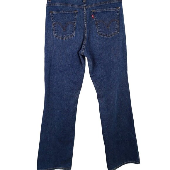 Levis 512 Perfectly Slimming Bootcut Jeans Dark Wash Cotton Blend Size 14M - Picture 6 of 8